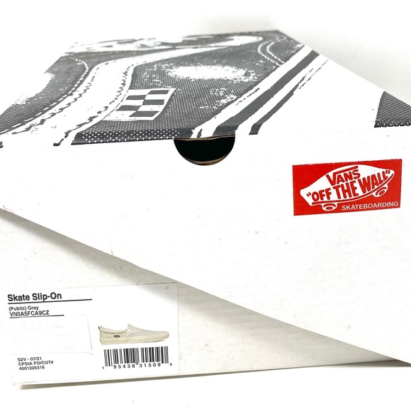 VANS Skate Slip On Public Grey White Low Top Suede Women’s Sneakers VN0A5FCA9CZ - Picture 10 of 11